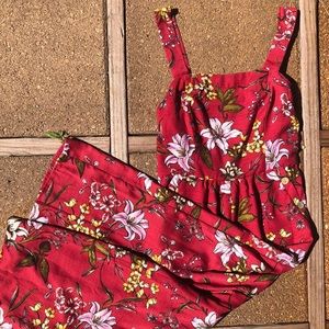Red Floral Jumpsuit